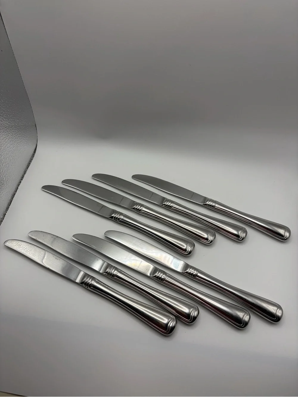 Gorham Monet Stainless Steel Table Knives Set of 8 Glossy Finish Flatware